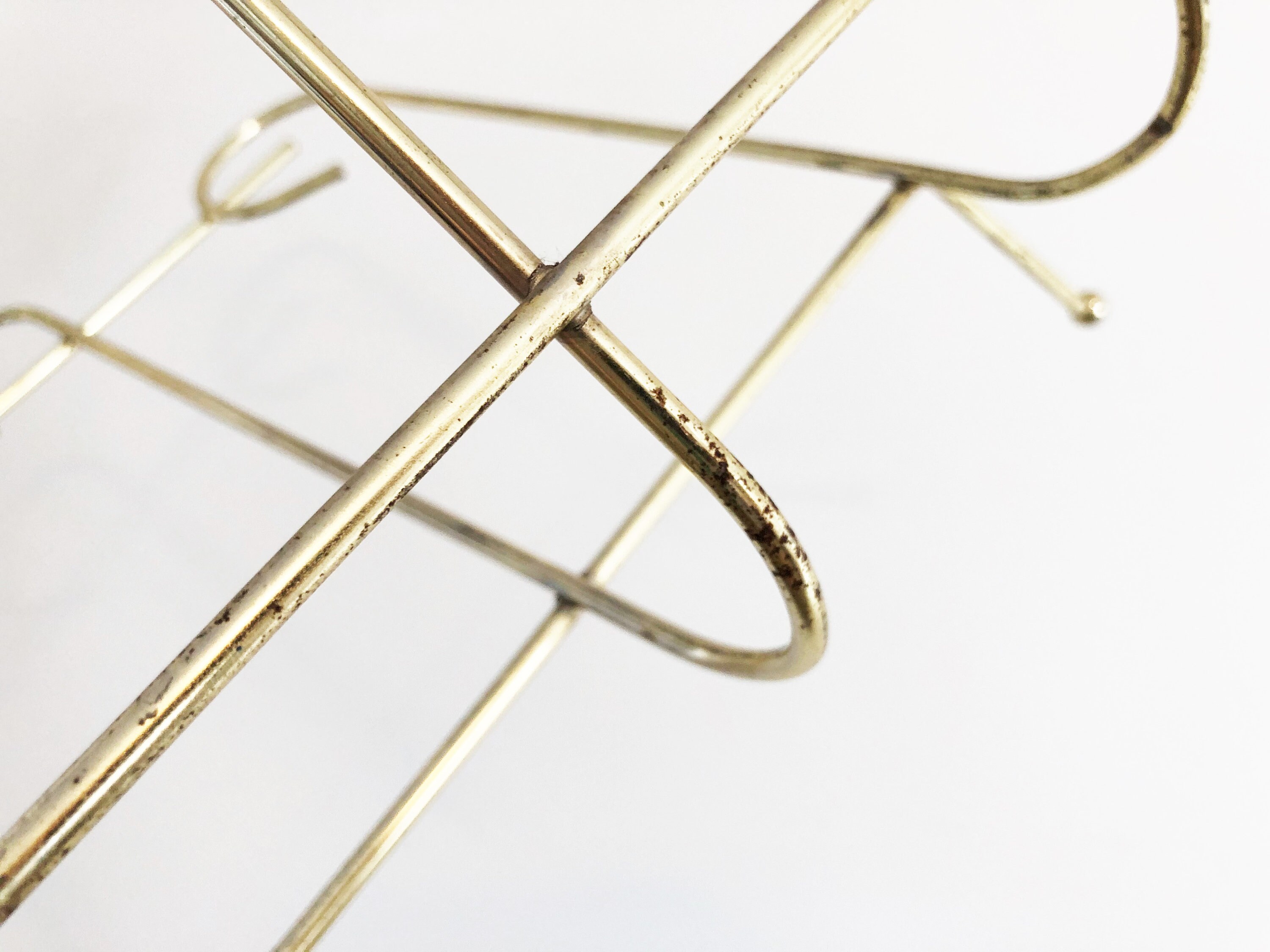 Gold Brass Metal Magazine Holder/Vintage Magazine Holder/Vinyl Etsy