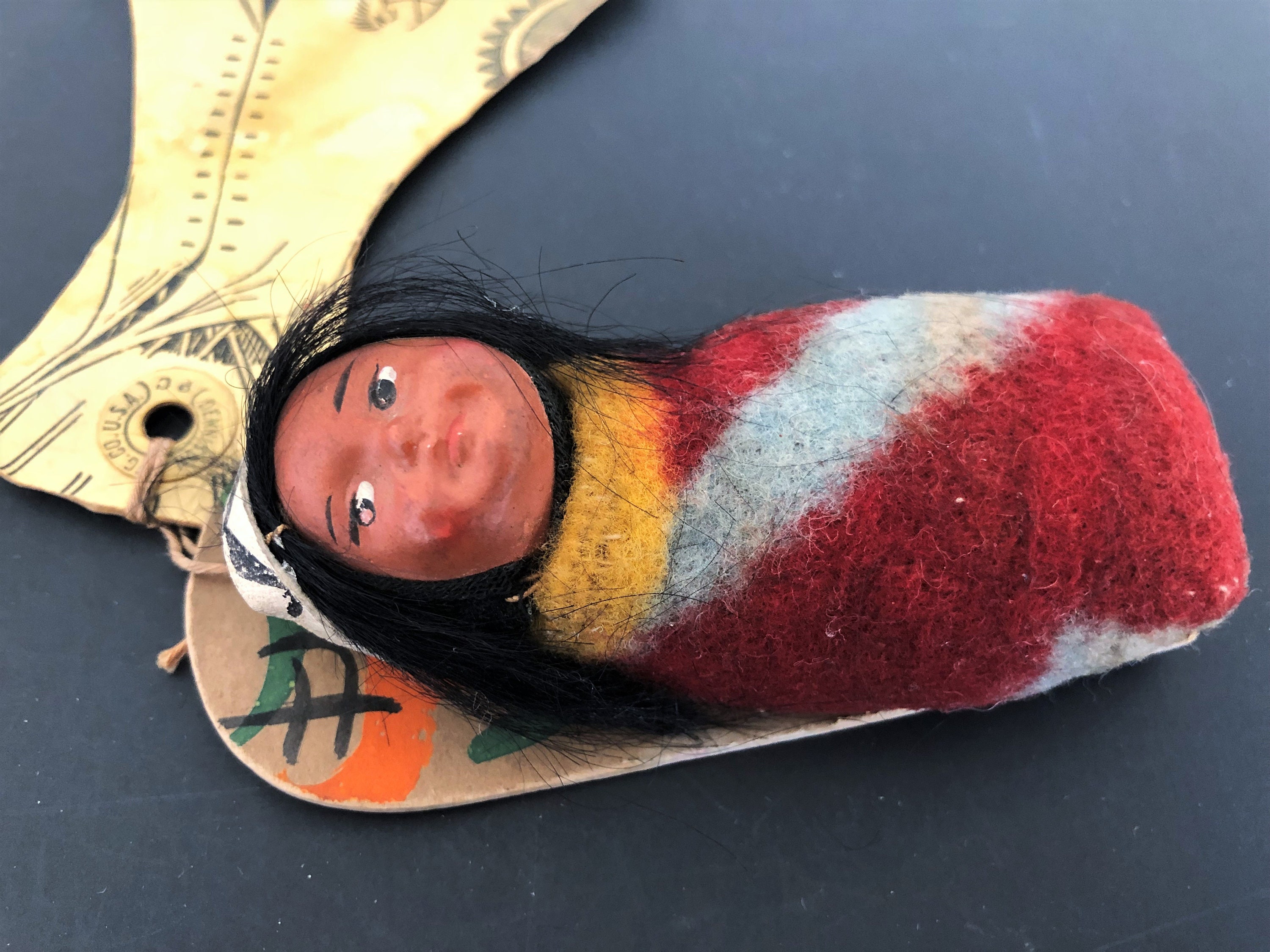 Vintage indian sales doll with papoose