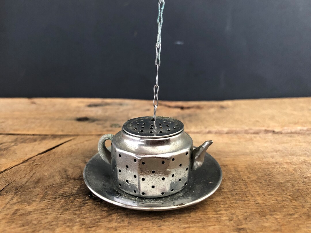 Vintage Metal Silver Teapot Shape Infuser Made in Occupied Etsy