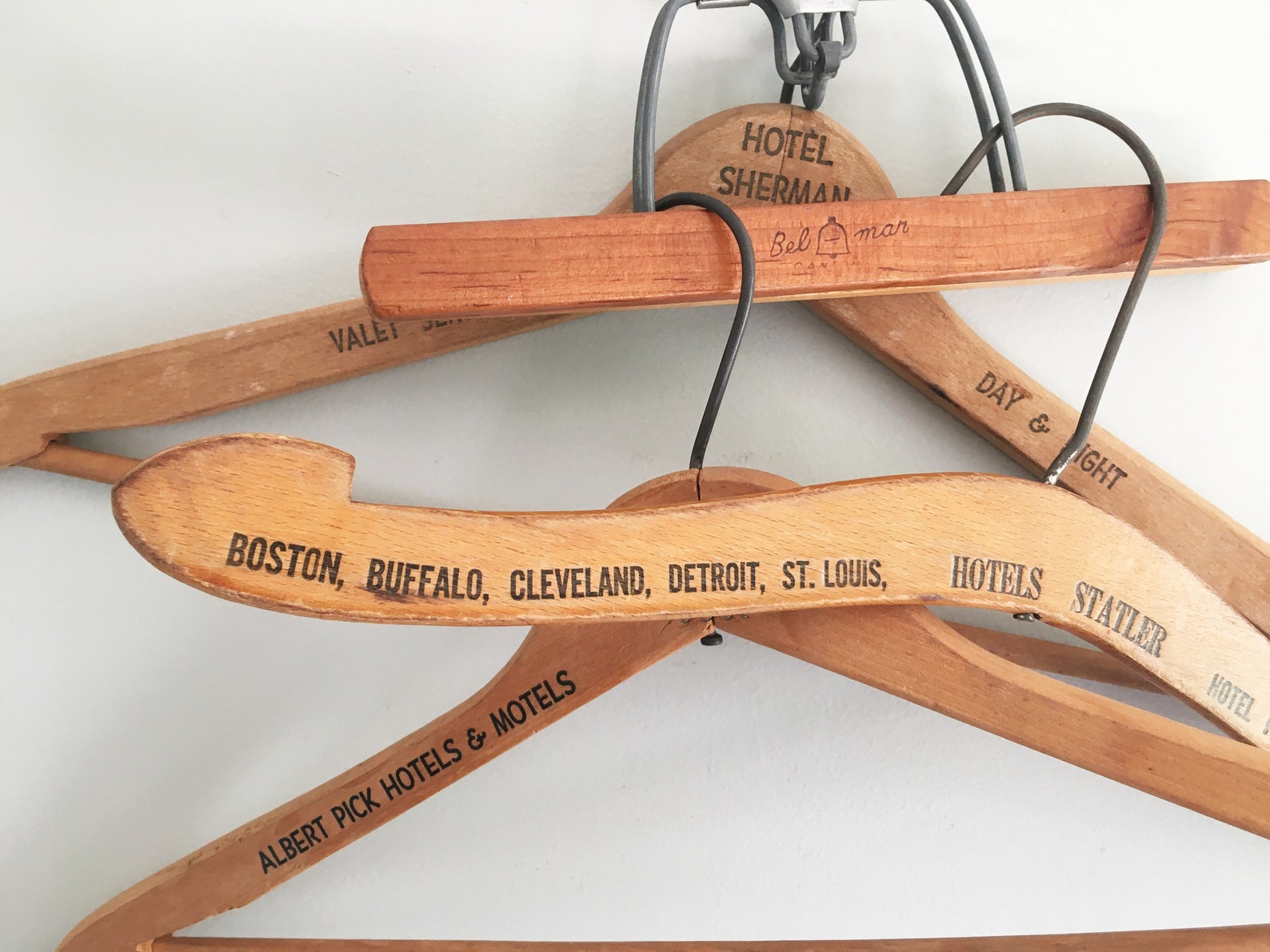 Five Wooden Hotel Hangers/Hotel Advertising Wooden Hangers Etsy
