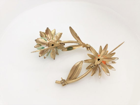 Pair of Vintage Floral Brooches - image 4