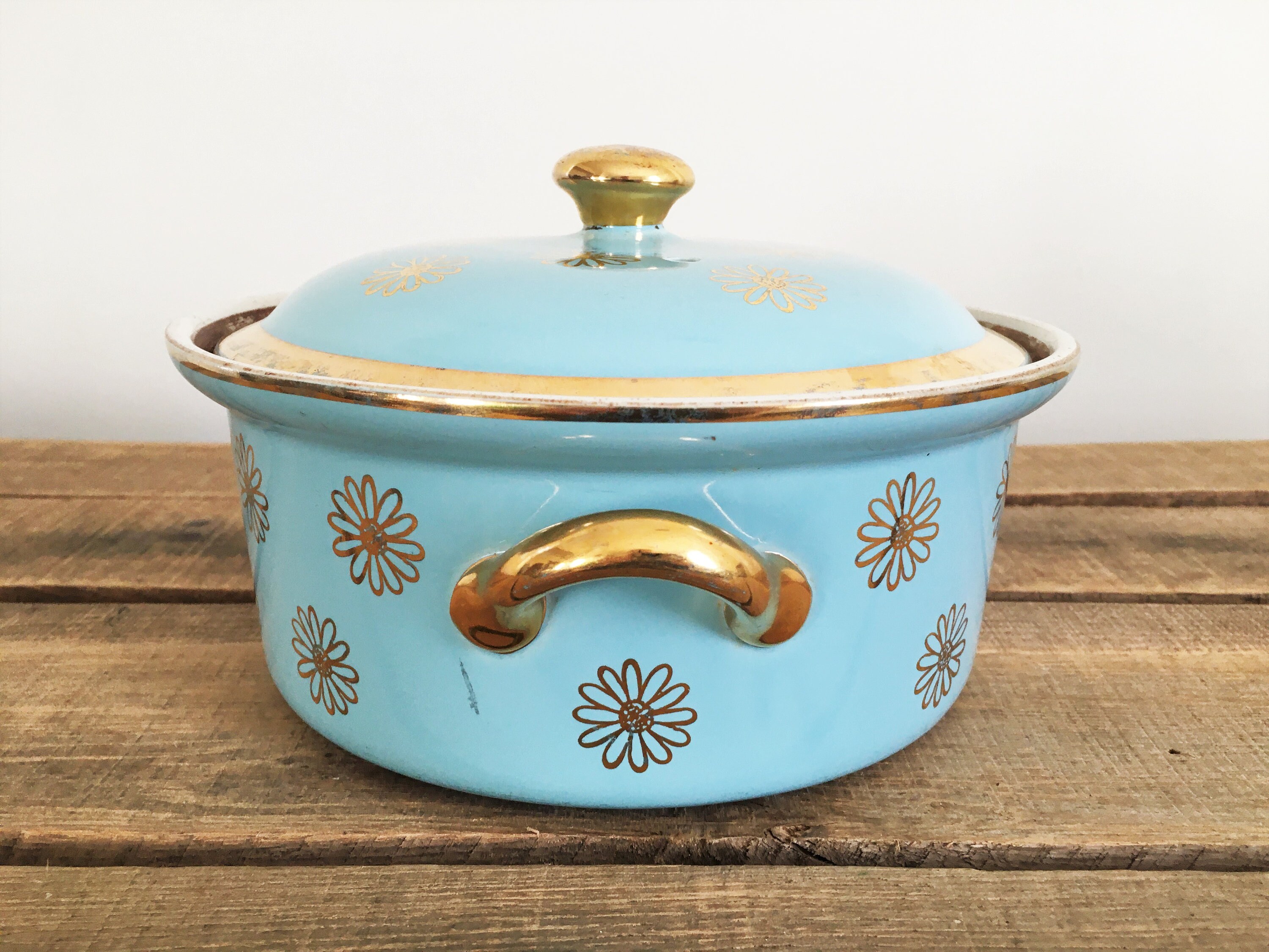 Hall's Superior Quality Kitchenware Blue and Gold Label Etsy