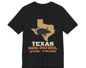 Texas Hog Patrol Shirt, Wild Hog Hunting Tee, Feral Hog Hunter Gift, Texas Map Hog Shirt for Hunters