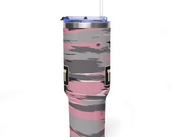 Texas Field & Tide Big Thicket Rose Camo 40 oz Tumbler with Handle and Straw | Pink Camo Cup | Gift for Her