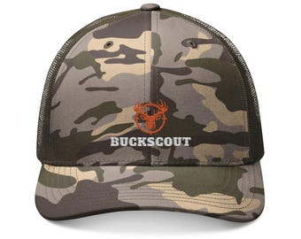 BuckScout Embroidered Camo Trucker Hat