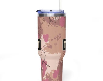 Texas Field & Tide Brush Country Blush Camo 40 oz Tumbler with Handle and Straw | Pink Camo Cup | Gift for Her