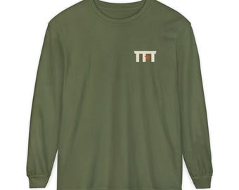 Texas Long Sleeve Shirt, Heavyweight Garment Dyed Hunting Tee, Lone Star Fall Shirt, Christmas Gift for Hunter, Texas Field & Tide