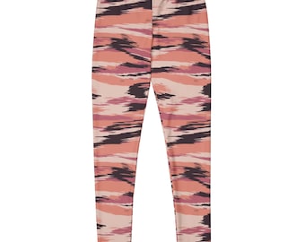 Matagorda Coral Camo Leggings for Women, Tiger Stripe Camouflage Yoga Pants, Texas Hunting Camo Workout Leggings