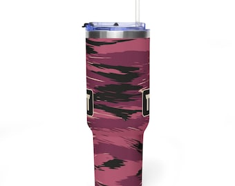 Texas Field & Tide Palo Duro Rose Camo 40 oz Tumbler with Handle and Straw | Pink Camo Cup | Gift for Her