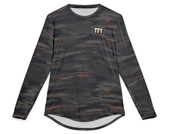 Black Camo Shirt Long Sleeve, Blackout Tiger Stripe UV Sun Shirt, Hog Hunting and Night Fishing Shirt, Texas Field & Tide