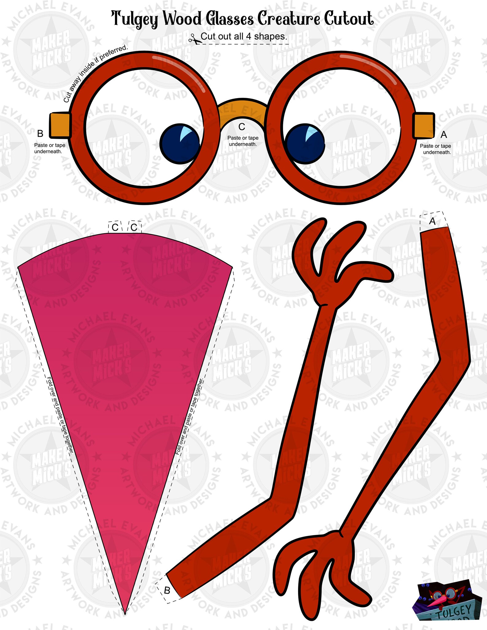 Digital Download Glasses Creature Alice in Wonderland's Etsy