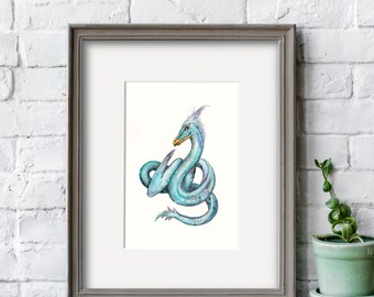Cute Wizarding Creature, Watercolor Print, 5"x7" (with Matting Options) or 8"x10"