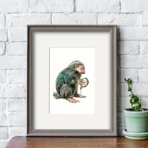 Cute Wizarding Creature, Watercolor Print, 5&quot;x7&quot; (with Matting Options) or 8&quot;x10&quot;