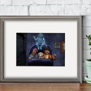 Pirates IN the Haunted Mansion!, Digital Painting Print, Size Choices of 5&quot;x7&quot;, 8&quot;x10&quot;, or 5&quot;x5&quot;, Disneyland Decor, Options for 5x7 Matting