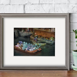 Instant  Download, Pirates of the Caribbean/Haunted Mansion Mashup, Digital Painting Print, Hi Res, 4 Options Included, Disneyland Art