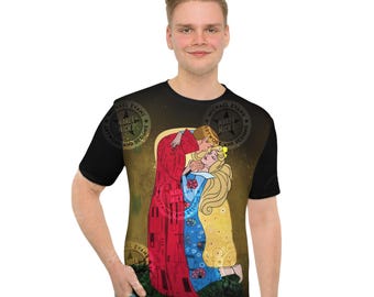 Dornröschen Kuss Herren T-Shirt, Märchen Grafik T-Shirt, Prinz Charming Shirt, Fantasy Film Liebhaber Geschenk, Dornröschen Prinzessin Top