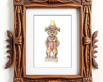 Verzauberter Tiki Raum Druck | Hawaiianische Göttin Madame Pele | Digitaler Download Kunst | Aquarell/Tusche | 10x10, 5x7, 8x10 | Disneyland | Tiki Dekor