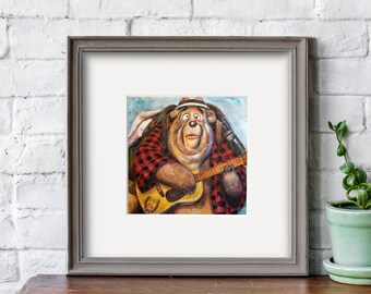 Sofortiger Download, Disneyland Country Bear Jamboree, Big Al, Hi Res, Ölgemälde Druck, 5 "oder 8" Kariert Optionen enthalten, Disneyland Kunst