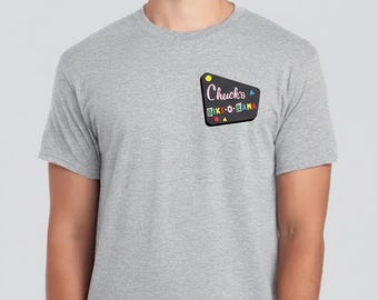 Chucks Bike-O-Rama T-shirt, Heather Grey, Pee-Wee's Big Adventure Tee Shirt