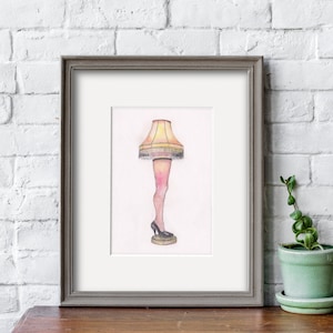 Instant   Download, A Christmas Story Leg Lamp, Hi Res, 5&quot;x7&quot;, Watercolor Print, Major Award, A Christmas Story,  Christmas Décor, 80&#39;s Art