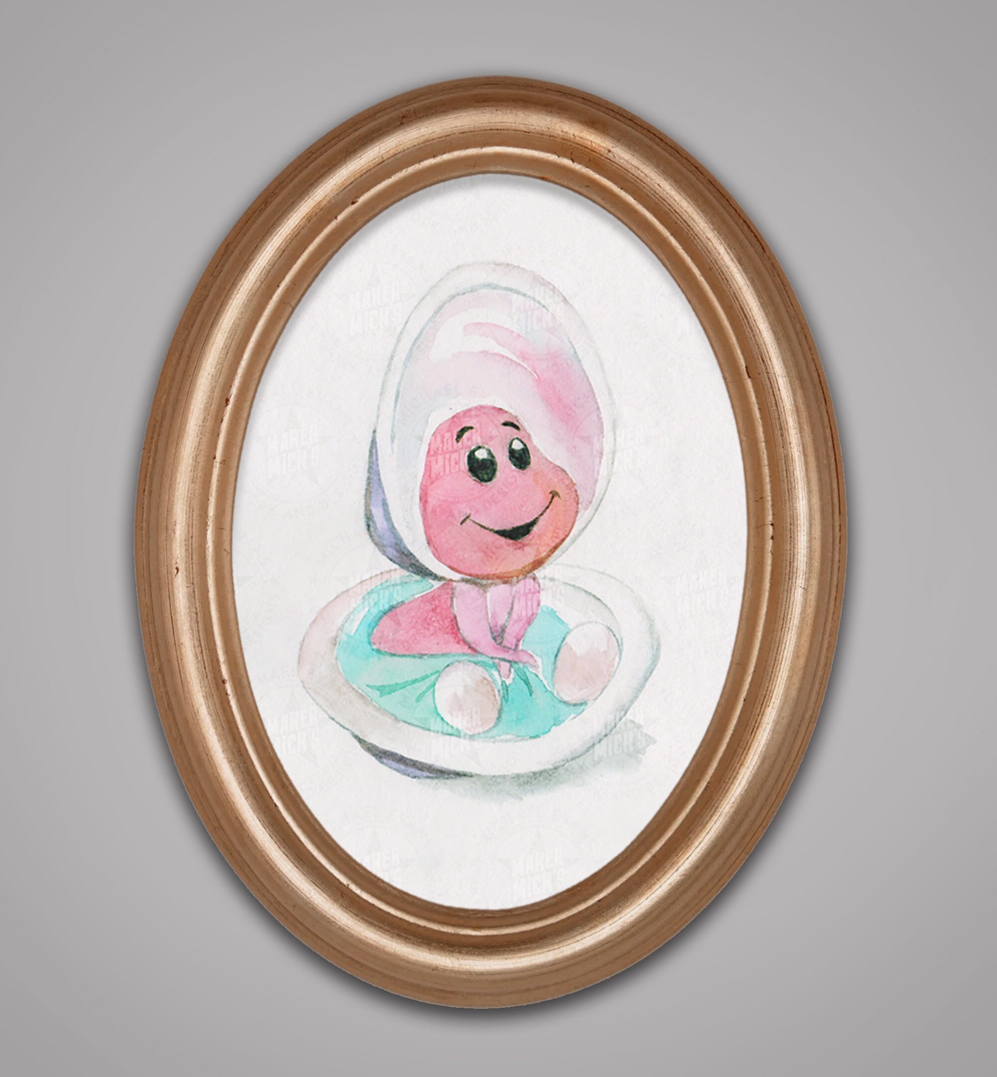 Baby Oyster Alice in Wonderland Hires Watercolor Print Etsy