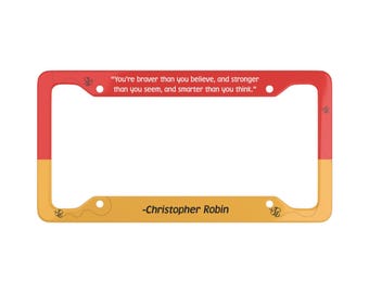 Winnie the Pooh, Christopher Robin, License Plate Cover, Aluminum