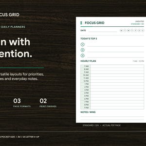 Pocket Planner Inserts Bundle, Undated Hourly and Grid, 3.25 x 4.75 in PDF