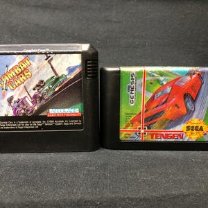Sega Genesis Video Game Cartridge 2 for 20 (Combat Cars , HardDriving) clean tested 100% working