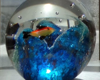 Handgeblazen kunstglas in Murano-stijl aquariumvissen luchtbellen met presse-papier