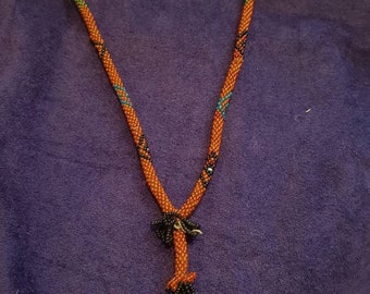 Vintage Lariat Snake effect kralen ketting - poss Turkse pow WW1