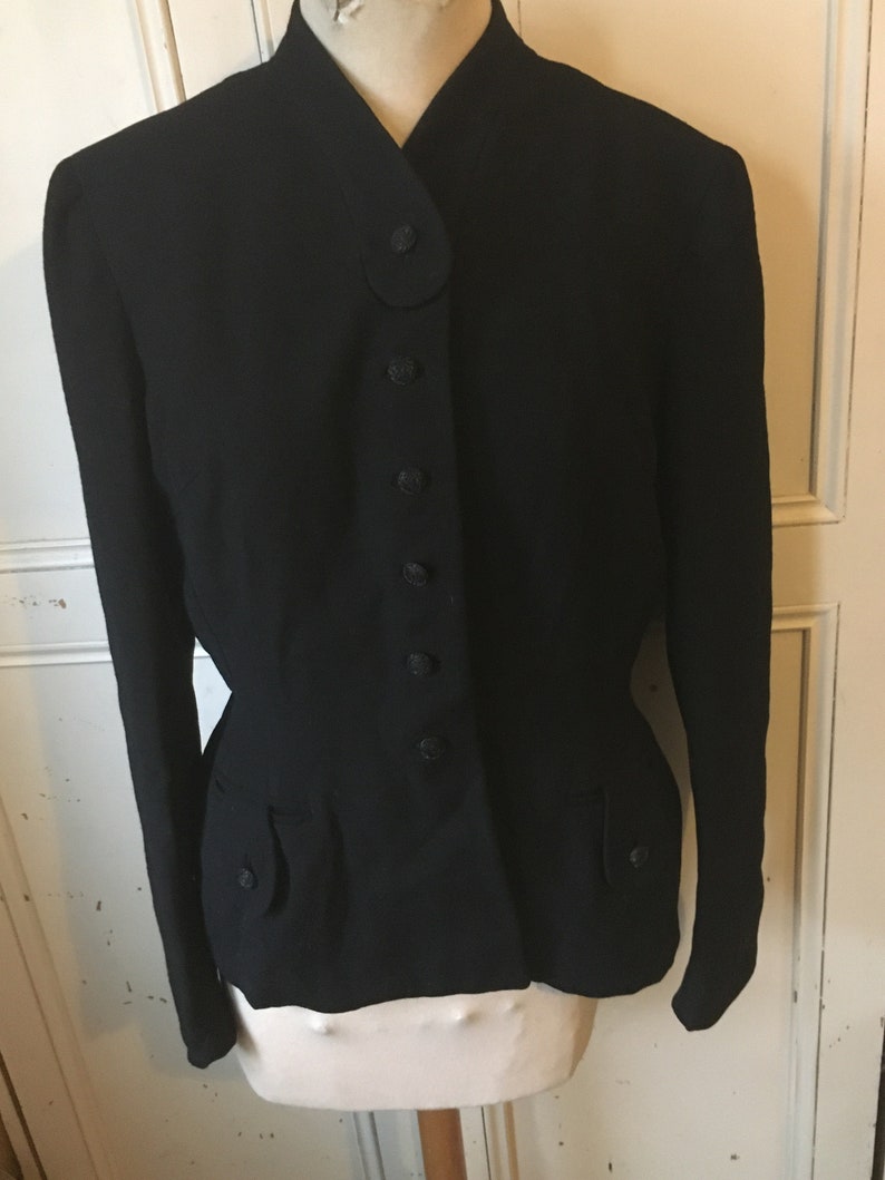 Vintage Rare Julius Garfinkel Debutante Wool Victorian Riding Style Jacket c 1930s 40s