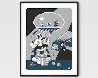 Broken Kingdom - Mario, Luigi & Princess Screen Print. Limited Edition of 50 - By Matt Douglas