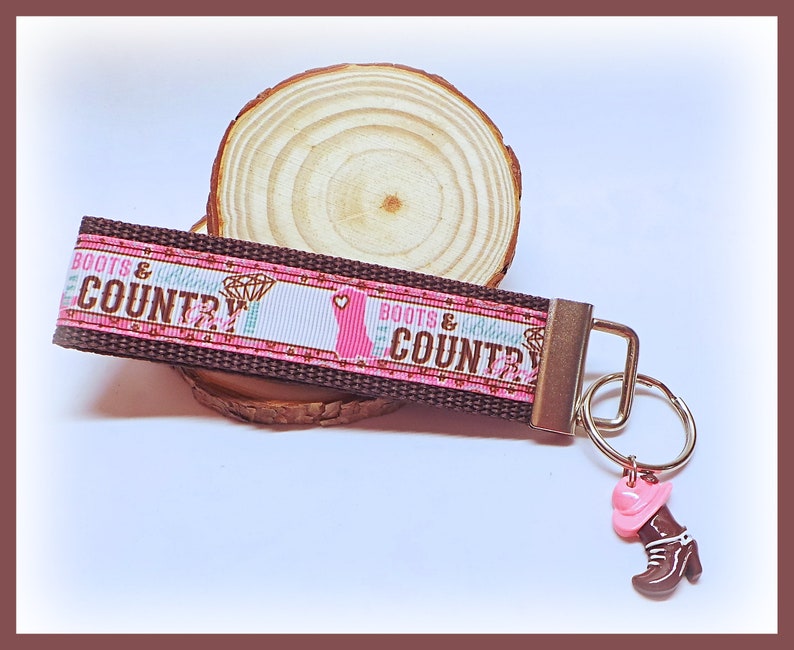 Western Style FOB Keychain Cowgirl Keychain Horseshoe Etsy