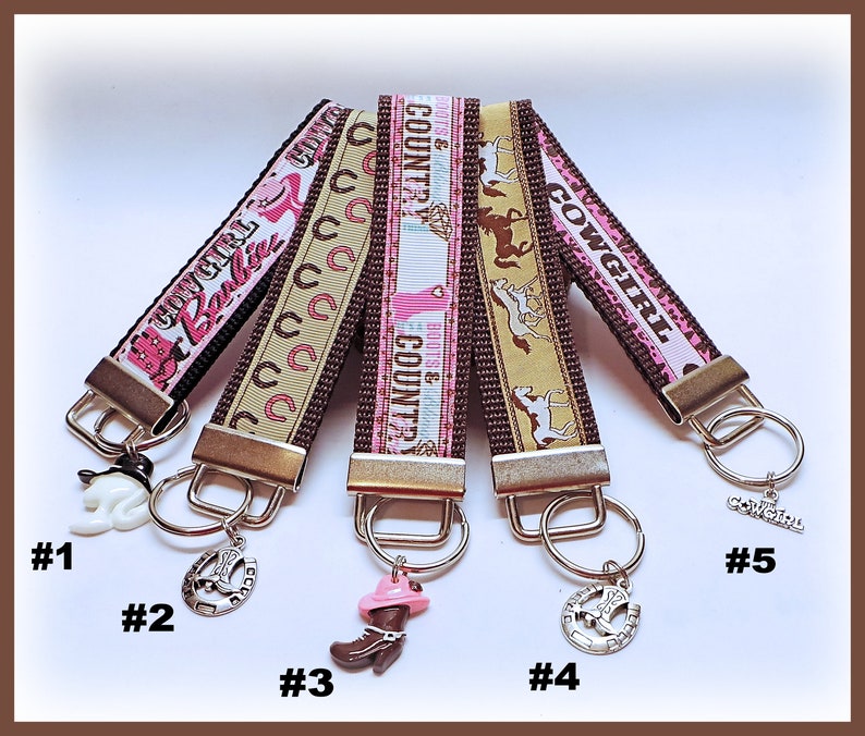 Western Style FOB Keychain Cowgirl Keychain Horseshoe Etsy