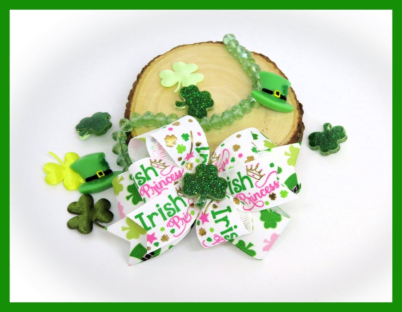 Irish Princess Hair Bow Clip Patrick/'s Day Hair Bow Clip St Newborn Headband, Girls Hair Bow Clip