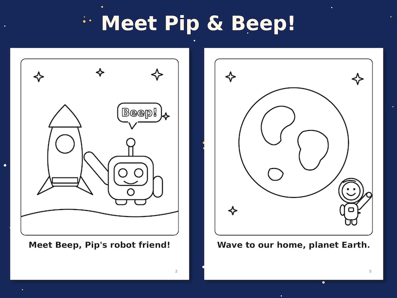 Space Coloring Pages for Kids, Printable Astronaut & Robot Coloring ...
