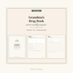 Grandma Brag Book Printable, Private Monthly Baby Keepsake, Long Distance Grandparent Gift, No Social Media Photo Book, PDF Letter A4