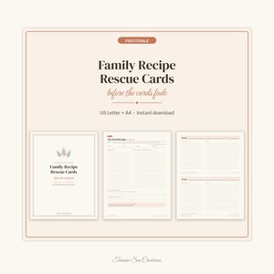 Family Recipe Card Printable, Heirloom Recipe Keepsake Pages, Handwritten Recipe Cards Index, Funny Recipe Sheet PDF Letter A4