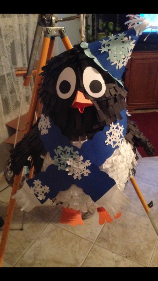 Winter Number One Pinata with Snowflakes Winter Themed Birthday