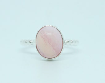 Size 6 1/2 Pink Peruvian Opal Stacking Ring