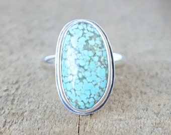 Number 8 Turquoise Statement Ring, Size 9
