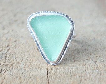 Size 8 Seafoam Green Sea Glass Ring