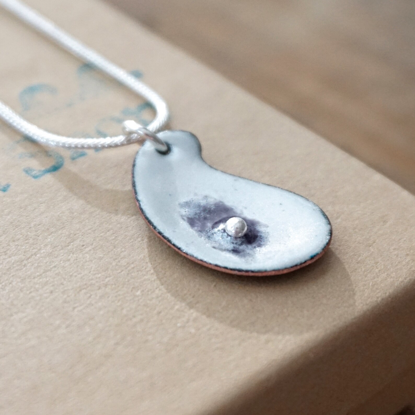 Enamel Oyster Shell Necklace with Fine Silver Pearl Oyster Etsy