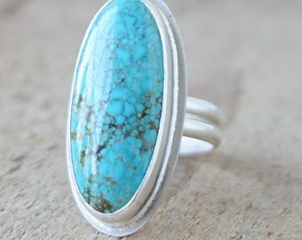 Size 8 Number 8 Turquoise Statement Ring