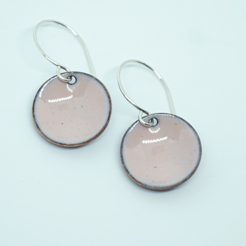 Light Pink Enamel Earrings Enamel Jewelry Minimalist Etsy