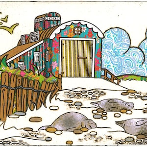 Seenotrettungsstation A5 Postkarte Seehunde Strand Urlaub