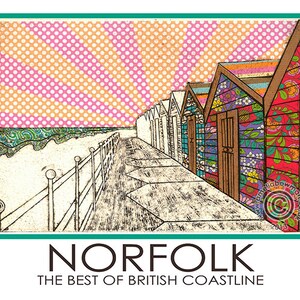 Norfolk A5 Postkarte Strandhütten Sunshine