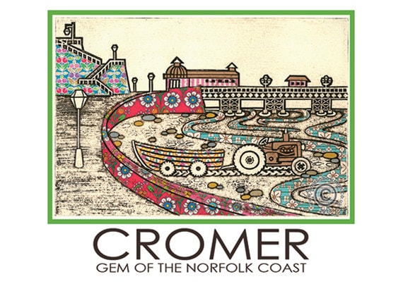 Cromer 3 Gem Of The Norfolk Coast Coastal Town Seaside Vintage Railway Poster