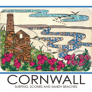 Carte postale A5 Cornwall Wheal Coates Engine House North Coast West Country Heather