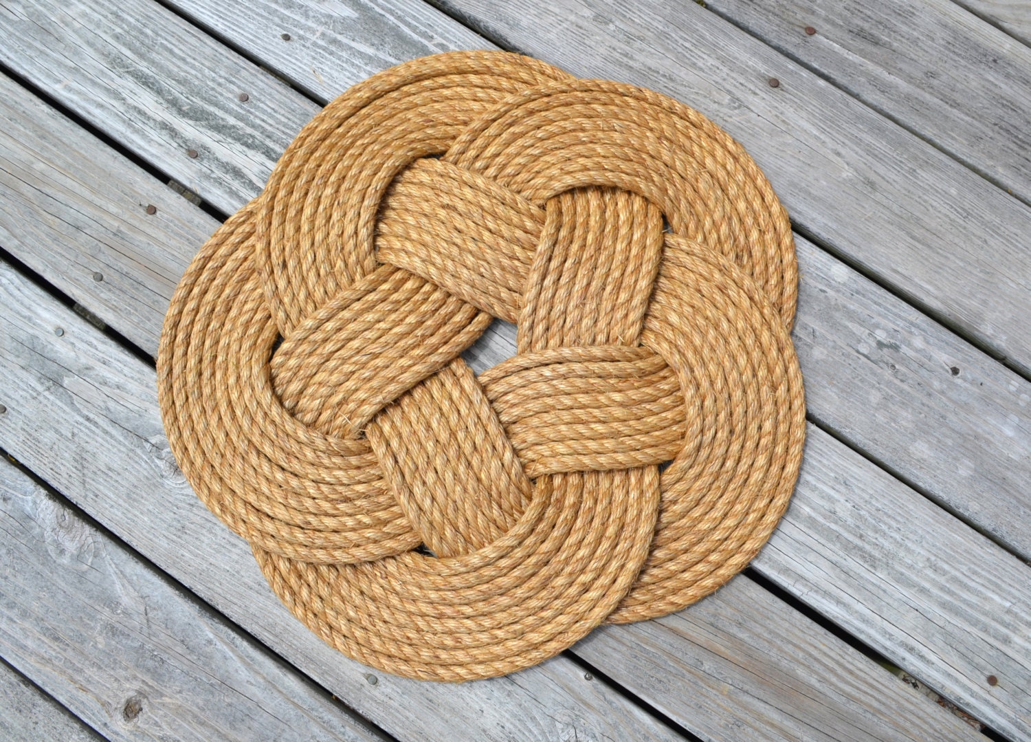 Round Nautical Rope Doormat Floor Mat 24 X 24 Etsy